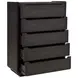 Leandro Burnished Black 5 Drawer Chest