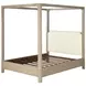 Solano Weathered Mango and Beige Upholstered Canopy Bedroom Set