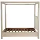 Solano Weathered Mango and Beige King Upholstered Canopy Bed
