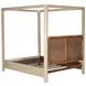 Solano Weathered Mango and Beige King Upholstered Canopy Bed