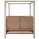 Solano Weathered Mango and Beige King Upholstered Canopy Bed
