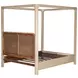 Solano Weathered Mango and Beige King Upholstered Canopy Bed