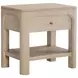 Solano Weathered Mango and Beige Upholstered Canopy Bedroom Set