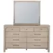 Solano Weathered Mango and Beige Upholstered Canopy Bedroom Set