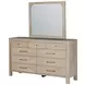 Solano Weathered Mango and Beige Upholstered Canopy Bedroom Set