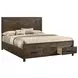 Woodmont Rustic Golden Brown King Panel Storage Bed