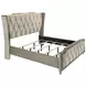 Lorient Ivory and Camel King Upholstered Panel Bed with LED
