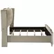 Lorient Ivory and Camel King Upholstered Panel Bed with LED