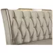 Lorient Ivory and Camel King Upholstered Panel Bed with LED