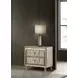 Lorient Ivory Upholstered 2 Drawer Nightstand with LED Light and USB Charging