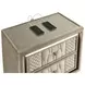 Lorient Ivory Upholstered 2 Drawer Nightstand with LED Light and USB Charging