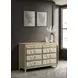 Lorient Ivory Upholstered 8 Drawer Dresser with LED Light