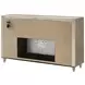 Lorient Ivory Upholstered 8 Drawer Flame Box Dresser with LED Light