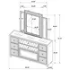 Lorient Ivory Upholstered 8 Drawer Dresser and Mirror with LED Light