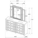 Lorient Ivory Upholstered 8 Drawer Dresser with Mirror and LED Light