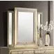 Lorient Ivory Upholstered Rectangular Dresser Mirror with LED Light