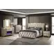 Lorient Ivory Upholstered Rectangular Dresser Mirror with LED Light