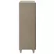 Lorient Ivory and Camel Upholstered 5 Drawer Chest with LED