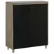 Lorient Ivory and Camel Upholstered 5 Drawer Chest with LED