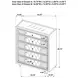 Lorient Ivory and Camel Upholstered 5 Drawer Chest with LED
