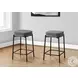 2226 Grey Fabric And Black Metal Bar Stool Set Of 2