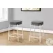 2227 Grey Fabric And White Metal Bar Stool Set Of 2