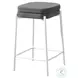 2227 Grey Fabric And White Metal Bar Stool Set Of 2