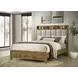 Henderson Medium Oak and Gray King Upholstered Bookcase Panel Bed