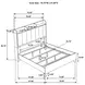 Henderson Medium Oak and Gray King Upholstered Bookcase Panel Bed