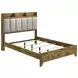 Henderson Medium Oak and Gray Upholstered Bookcase Panel Bedroom Set