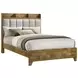 Henderson Medium Oak and Gray Upholstered Bookcase Panel Bedroom Set