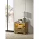 Henderson Medium Oak 1 Drawer Marble Top Nightstand with LED Light and USB Charging