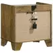 Henderson Medium Oak 1 Drawer Marble Top Nightstand with LED Light and USB Charging