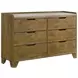 Henderson Medium Oak and Gray Upholstered Bookcase Panel Bedroom Set
