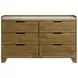 Henderson Medium Oak and Gray Upholstered Bookcase Panel Bedroom Set