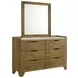 Henderson Medium Oak and Gray Upholstered Bookcase Panel Bedroom Set