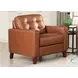 Cassian Nutmeg Leather Upholstered Accent Chair