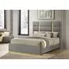 Ines Gray and Gold Queen Upholstered Panel Bed