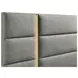 Ines Gray and Gold Queen Upholstered Panel Bed