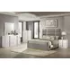 Ines Gray and Gold Queen Upholstered Panel Bed
