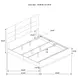 Ines Navy and Gold King Upholstered Panel Bed