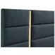 Ines Navy and Gold Queen Upholstered Panel Bed