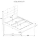 Ines Navy and Gold Queen Upholstered Panel Bed