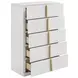 Ines Navy and Gold Upholstered Panel Bedroom Set
