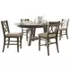 Telluride Driftwood Gray and Beige Upholstered 5 Piece Dining Set