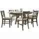 Telluride Driftwood Gray and Beige Upholstered 7 Piece Counter Height Dining Set