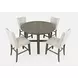 Telluride Driftwood Gray and White Upholstered 5 Piece Counter Height Dining Set