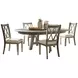 Telluride Driftwood Gray and Beige Upholstered 5 Piece Dining Set