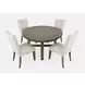 Telluride Driftwood Gray and White Upholstered 5 Piece Dining Set