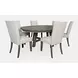 Telluride Driftwood Gray and White Upholstered 7 Piece Dining Set
